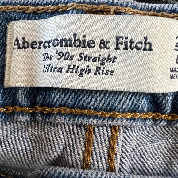 Abercrombie &  Distressed Blue Straight Leg Jeans - Picture 3 of 5